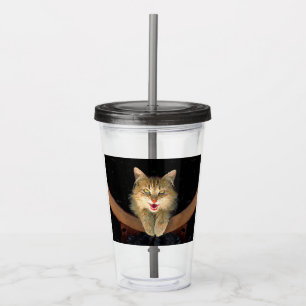 Mad Cat Painting - Cute Original Cat Art Acrylic Tumbler