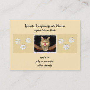 Mad Cat Painting - Cute Original Cat Art Business Card