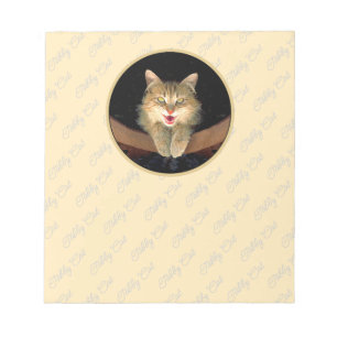 Mad Cat Painting - Cute Original Cat Art Notepad