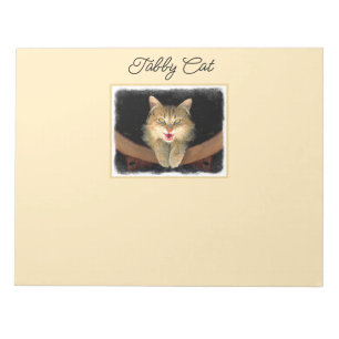 Mad Cat Painting - Cute Original Cat Art Notepad