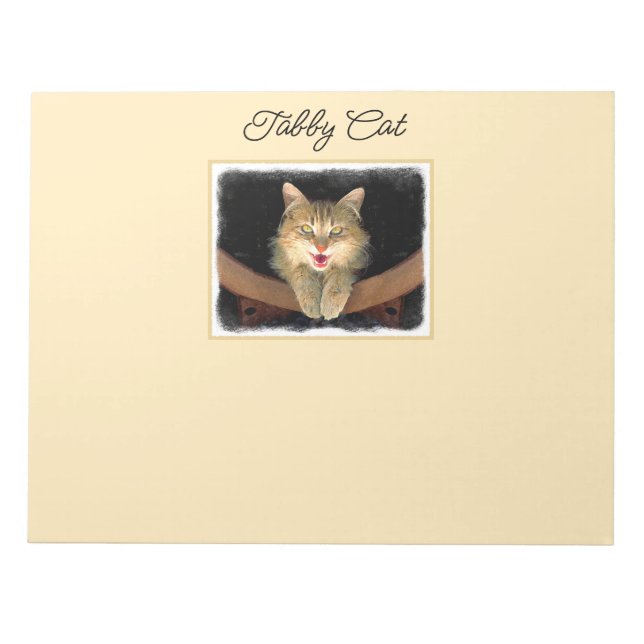Mad Cat Painting - Cute Original Cat Art Notepad (Front)