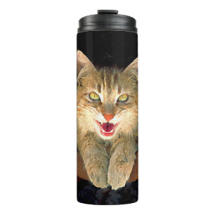 Mad Cat Painting - Cute Original Cat Art Thermal Tumbler