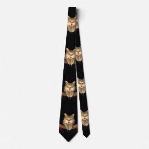 Mad Cat Painting - Cute Original Cat Art Tie
