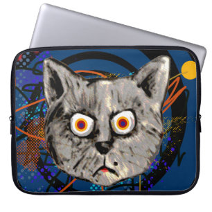 mad cat ~ strange meow laptop sleeve