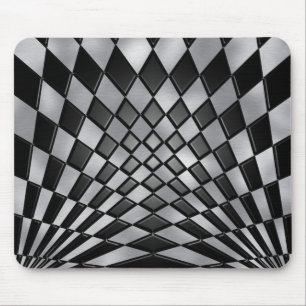 Mad Chequerboard Mouse Pad