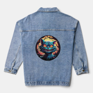 Mad Cheshire Cat Alice in Wonderland Denim Jacket