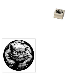 Mad Cheshire Cat Alice in Wonderland Rubber Stamp