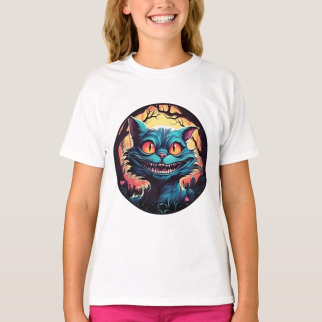 Mad Cheshire Cat Alice in Wonderland  T-Shirt (Front)