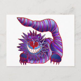 Mad Cheshire Cat Fire Postcard