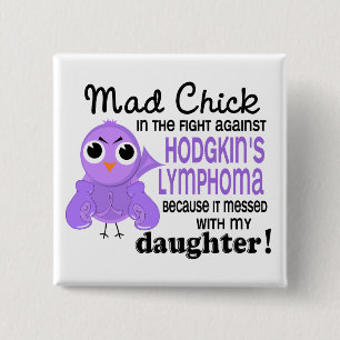 Mad Chick 2 Daughter Hodgkin's Lymphoma / Disease 15 Cm Square Badge