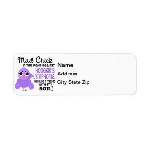 Mad Chick 2 Son Hodgkin's Lymphoma / Disease Return Address Label