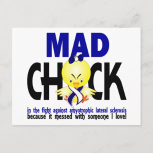 Mad Chick Amyotrophic Lateral Sclerosis Postcard
