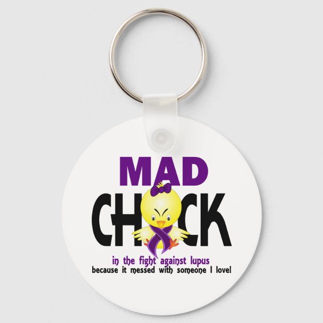 Mad Chick In The Fight Lupus Key Ring (Front)