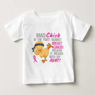 Mad Chick Messed With Aunt 3 Breast Cancer Baby T-Shirt