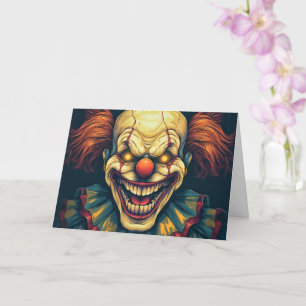 Mad Circus Side Show Carnival Clown Halloween Card