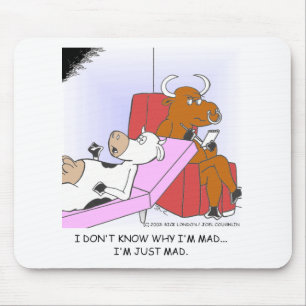 Mad Cow In Therapy Funny Gifts & Collectibles Mouse Pad