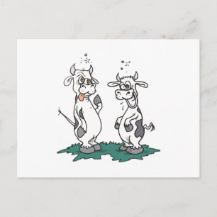 mad crazy cows postcard