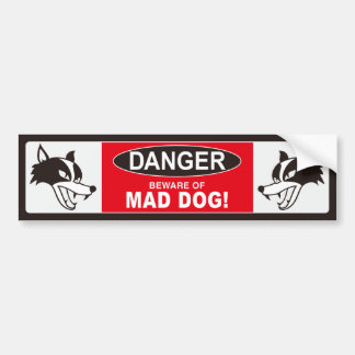 MAD DOG Bumper Sticker 001 Black