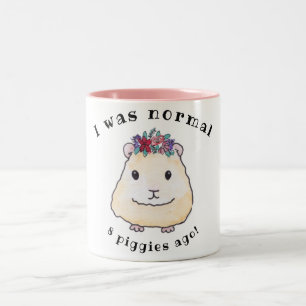 Mad guinea pig lady I was normal 8 piggies ago Two-Tone Coffee Mug