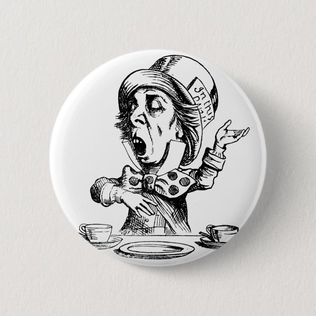 Mad Hatter 6 Cm Round Badge (Front)