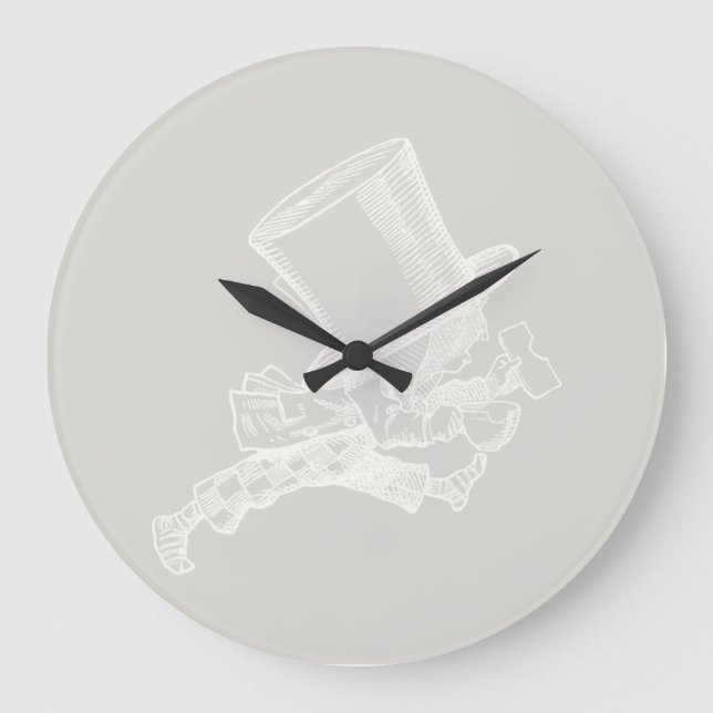 Mad Hatter Alice in Wonderland CUSTOM COLOR Large Clock (Front)