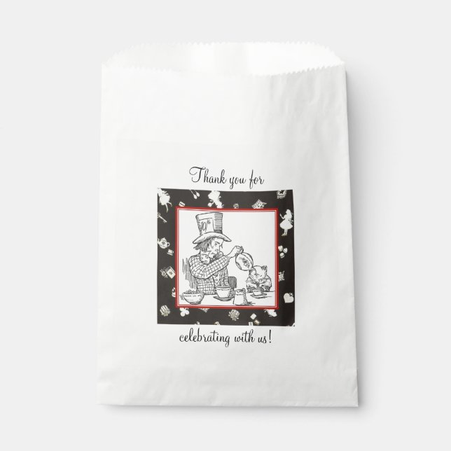 Mad Hatter and Dormouse Favour Bag (Front)