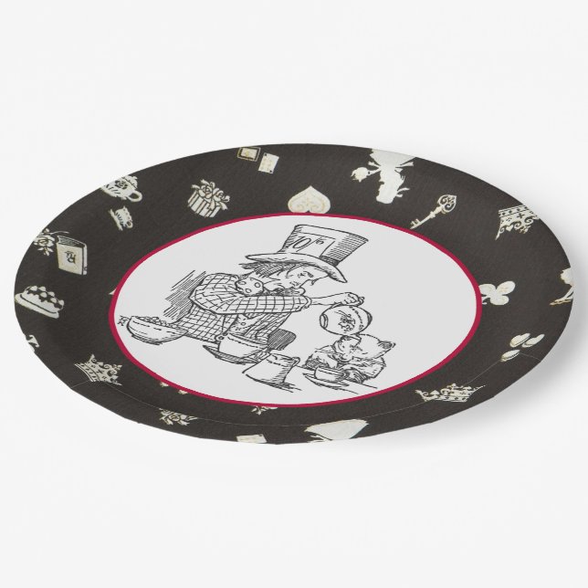 Mad Hatter and Dormouse Paper Plate (Angled)