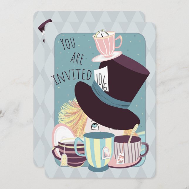 Mad Hatter Birthday Tea Party  Holiday Card (Front/Back)