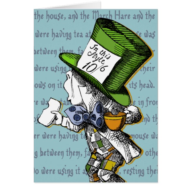 Mad Hatter Blank Greeting Card (Front)