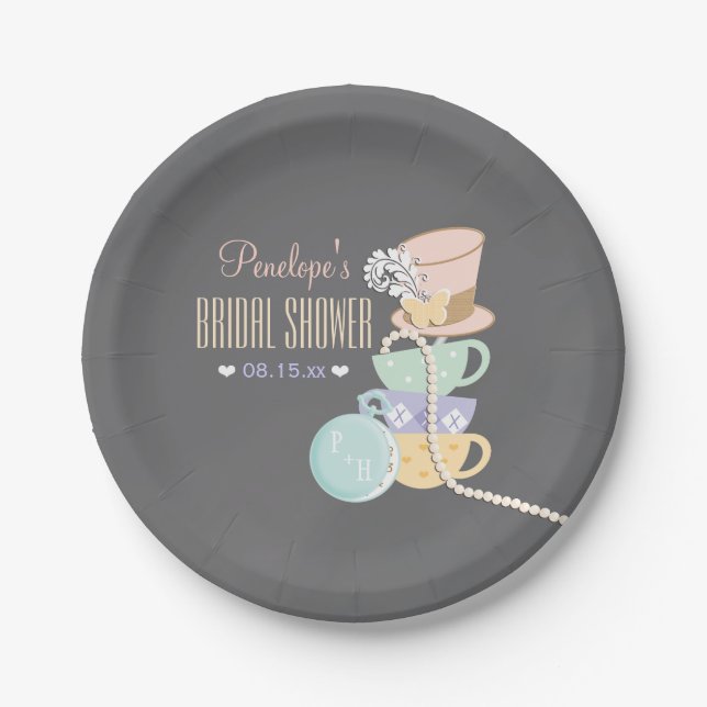 Mad Hatter Bridal Shower Paper Plate (Front)