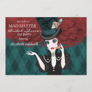 Mad Hatter Bridal Shower Tea Party Invitation