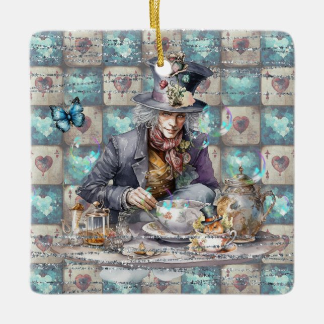 Mad Hatter Ceramic Ornament (Front)