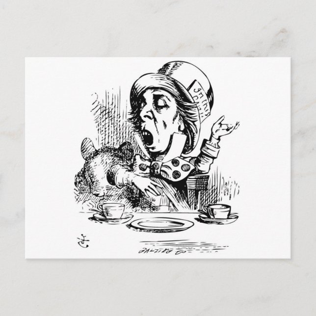Mad Hatter engaging in rhetoric Postcard (Front)