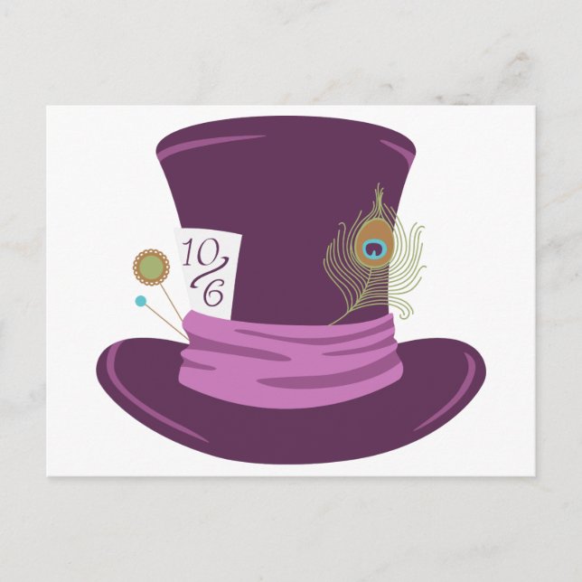 Mad Hatter Hat Postcard (Front)