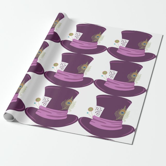 Mad Hatter Hat Wrapping Paper (Unrolled)