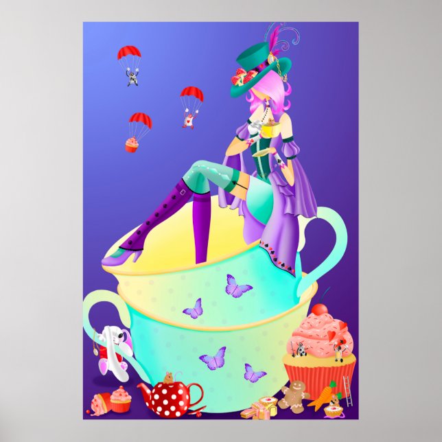 Mad Hatter in Teacup  Poster (Front)