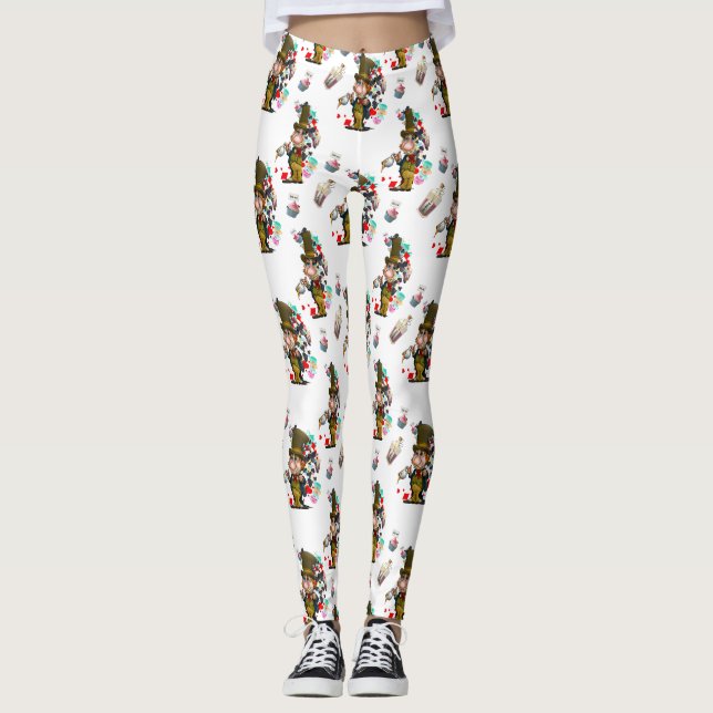 Mad Hatter Leggings, Alice's Adventures Wonderland Leggings (Front)