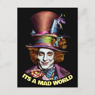 mad hatter man its a mad world fantasy art postcard
