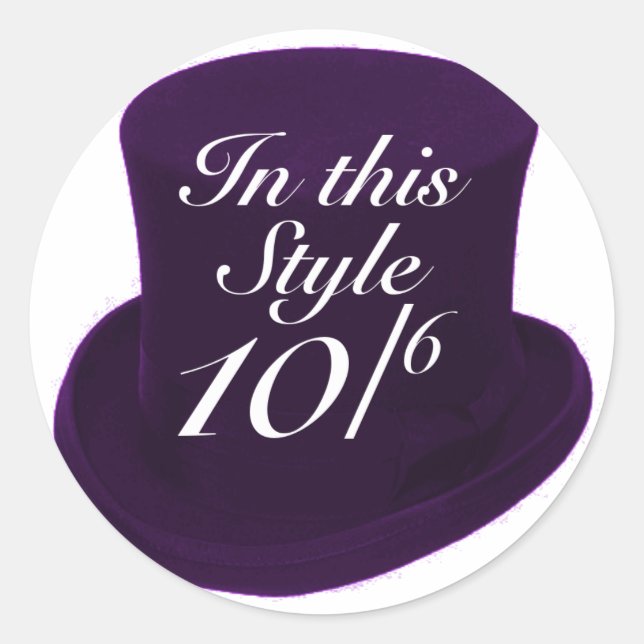 Mad Hatter - Purple Classic Round Sticker (Front)