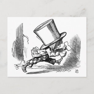 Mad Hatter Running Postcard