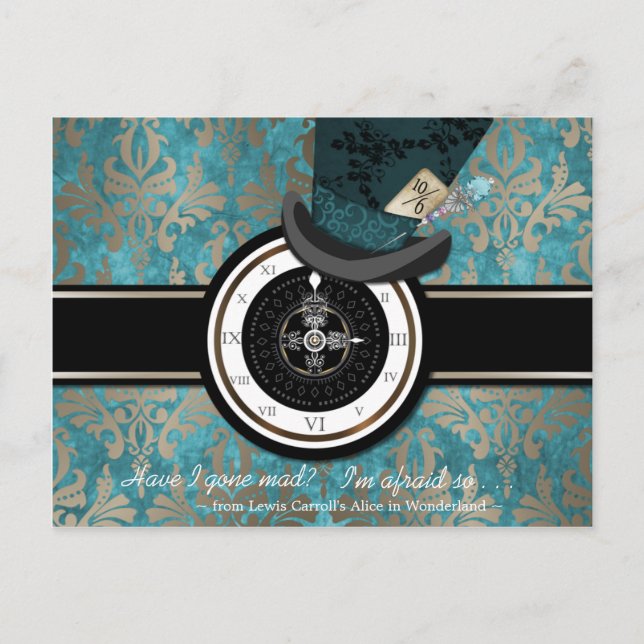 Mad Hatter Save the Date Postcard (Front)