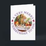 Mad Hatter Says a Very Merry Unbirthday to You! Holiday Card<br><div class="desc">The Mad Hatter Says to Alice,  "A Very Merry Unbirthday to You!" at the Mad Hatter's Tea Party from Alice in Wonderland.</div>