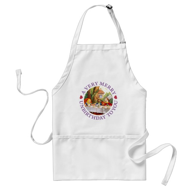 Mad Hatter Says a Very Merry Unbirthday to You! Standard Apron (Front)