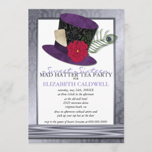 Mad Hatter Sweet 16 Invitation