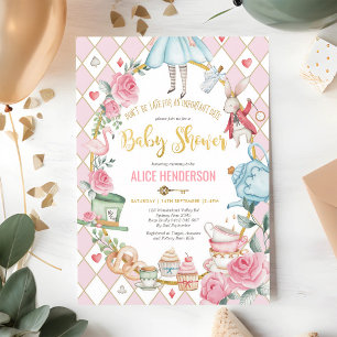 Mad Hatter Tea Party Baby Shower Girl Invitation