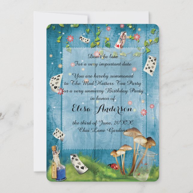 Mad Hatter Tea Party Birthday Party Invitation (Front)