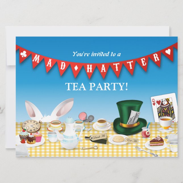 Mad Hatter Tea Party Invitation (Front)