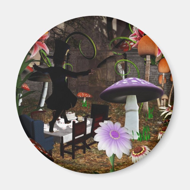 Mad hatter tea party magnet (Front)