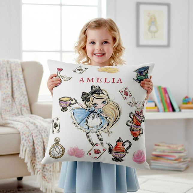 Mad Hatter Tea Time Cartoon Character Pillow (Creator Uploaded)