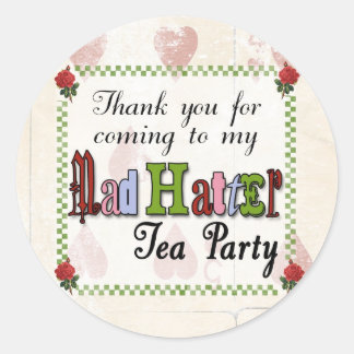 Mad Hatter Thank You Sticker